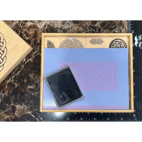 Celtic Symbols Rubber Stamp Set W/ Ink & Book By Chronicle Books Gretchen Scoble - Picture 4 of 6